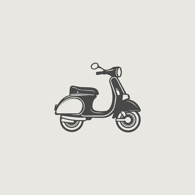 Vector image of a simple logo that symbolically uses a scooter
