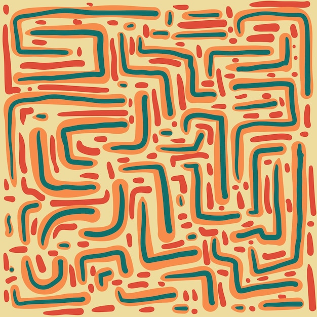 Vector image of abstract line pattern with multi colors