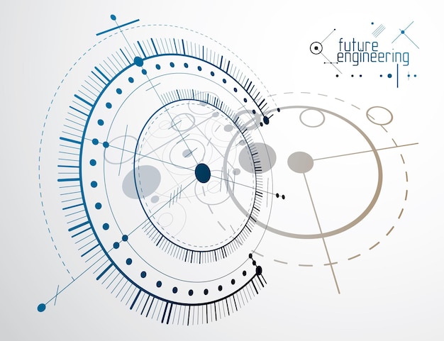 vector industrial and engineering background, future technical plan. abstract blueprint of mechanism, mechanical scheme.