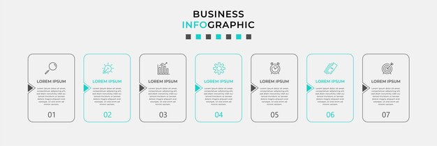 vector infographic design business template with icons and 7 options or step