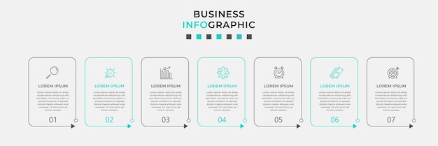vector infographic design business template with icons and 7 options or step