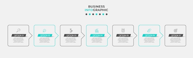 vector infographic design business template with icons and 7 options or step