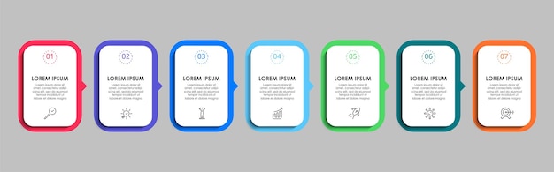 Vector Infographic design business template with icons and 7 seven options or steps