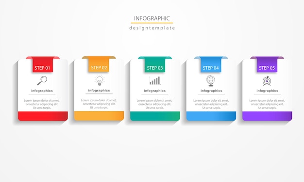 Vector Infographic label design template with icon and 4 options or steps