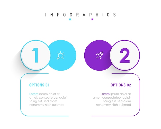 vector infographic label design template with icons and 2 options or steps