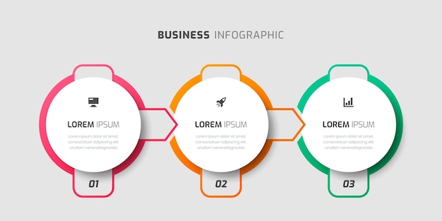 Vector Infographic Label Design Template with Thin Line Icons and 3 Numbers for Presentation