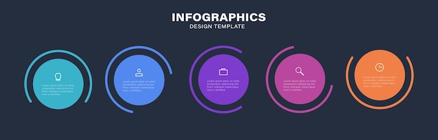 Vector Infographic label design with 5 options or steps Infographics for business concept
