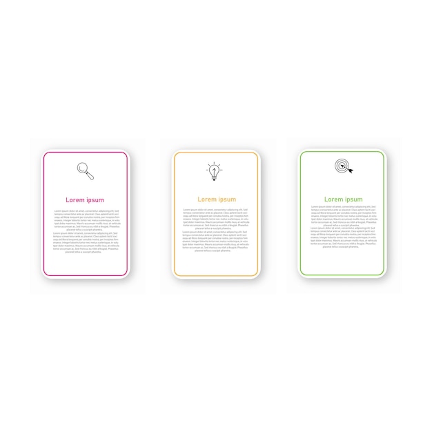 vector infographic template with three steps or options illustration presentation with line elements