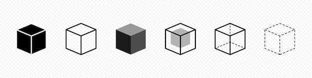 Vector isolated Cube icon set