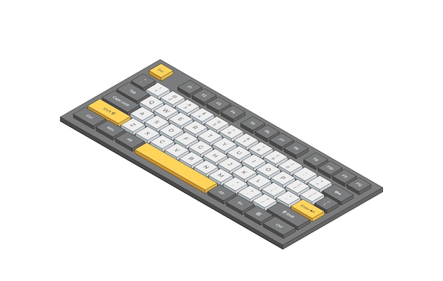 Vector isometric illustration of a gaming keyboard