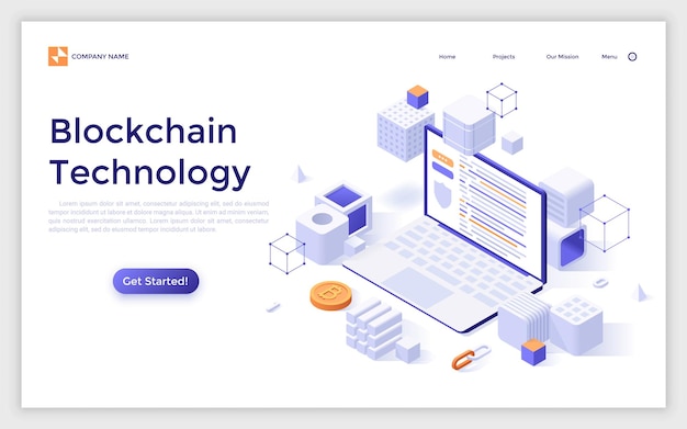 vector isometric landing page template