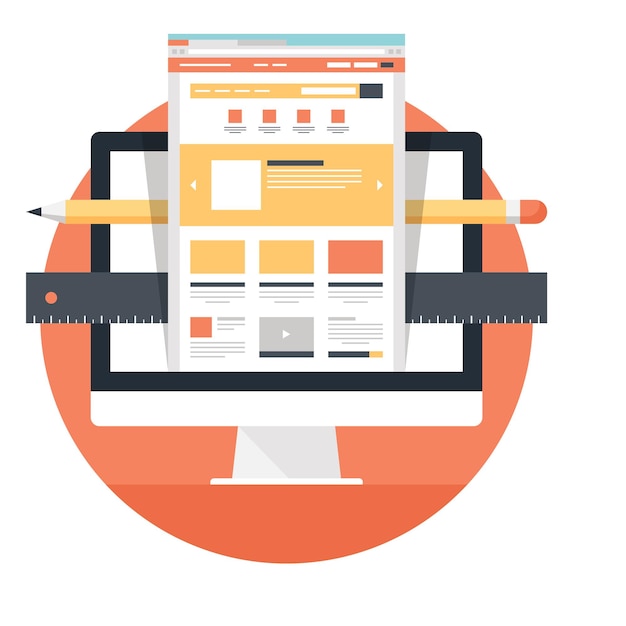 Vector landing page for a website design