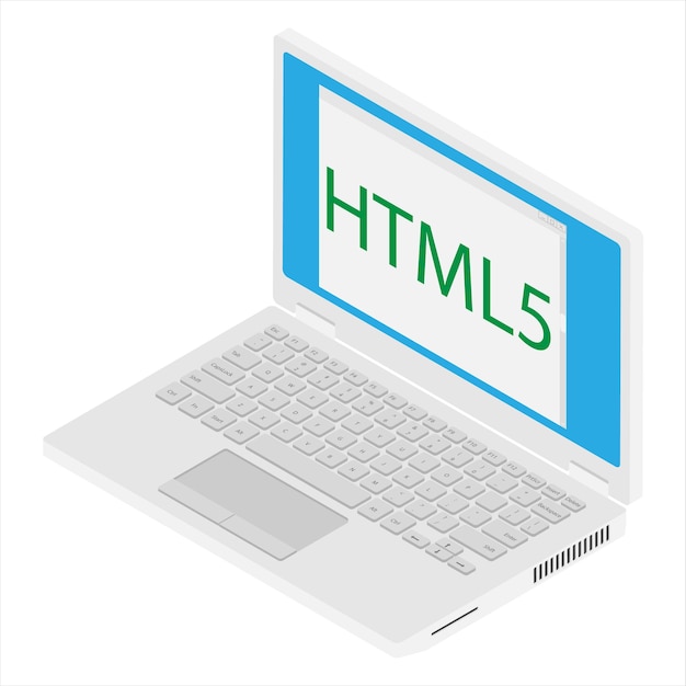 Vector laptop coding concept Web developer design programming Laptop screen code