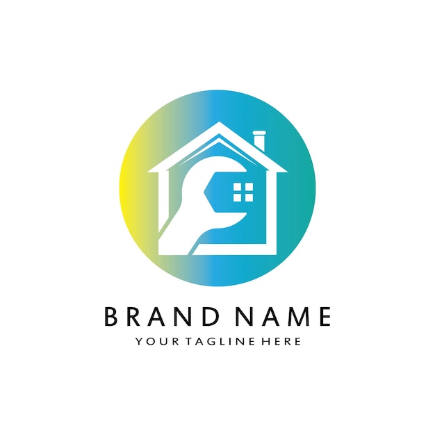 Vector logo design illustration construction home improvement and building logo design template