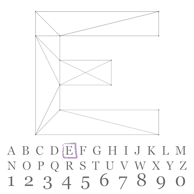 vector low poly numbers font. polygon number alphabet. vector illustration.
