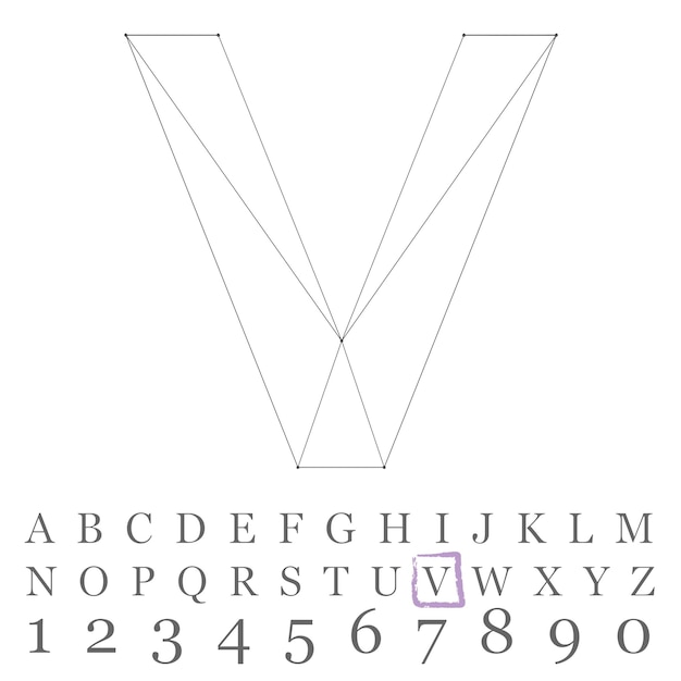 vector low poly numbers font. polygon number alphabet. vector illustration.