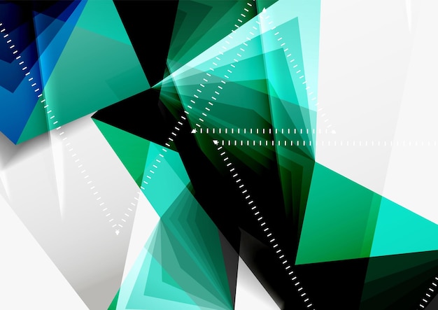 Vector low poly style 3d triangle line a4 business or technology abstract template