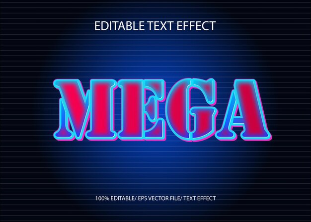 Vector mega text effect editable