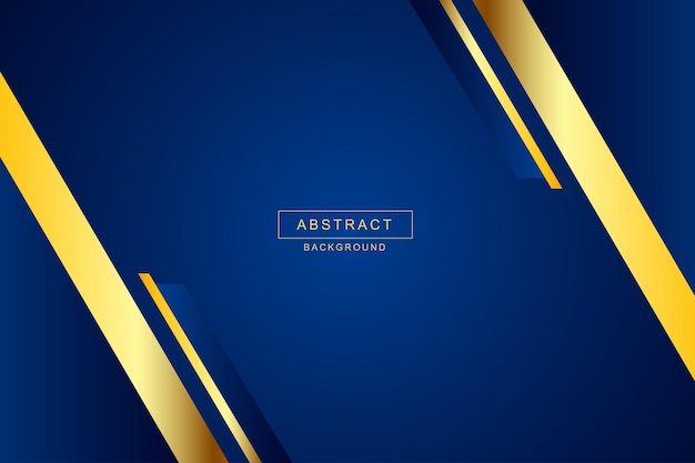 Vector modern blue luxury background with gold lines decoration
