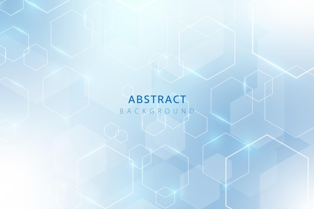Vector modern polygons shape with blue light Abstract geometric technology background