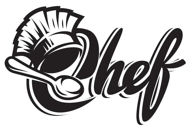vector monochrome template for a menu with a chef s hat spoon