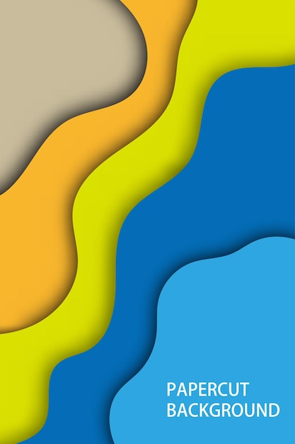 Vector of colorful papaercut wave background design concept