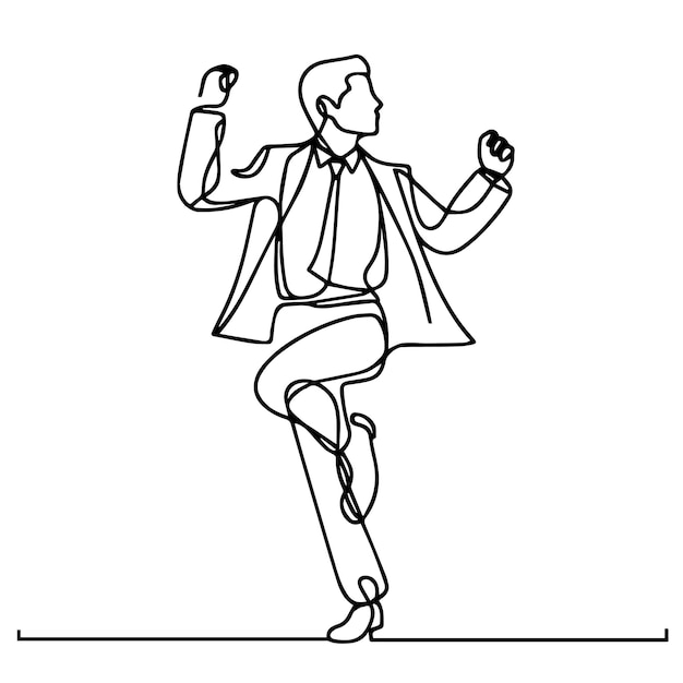vector of people dancing in a continuous line style