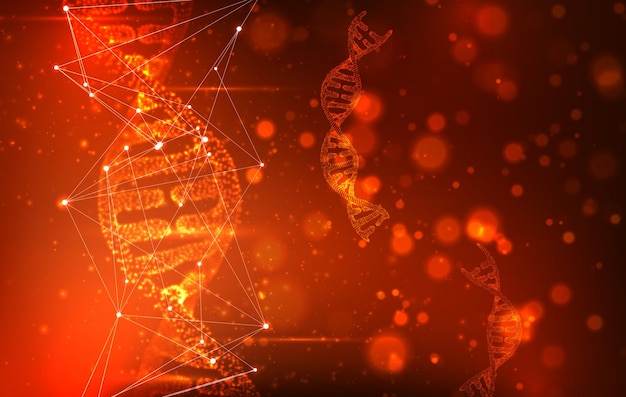 vector part of the human dna 3d triangular abstract style