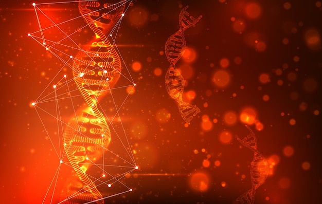 vector part of the human dna 3d triangular abstract style