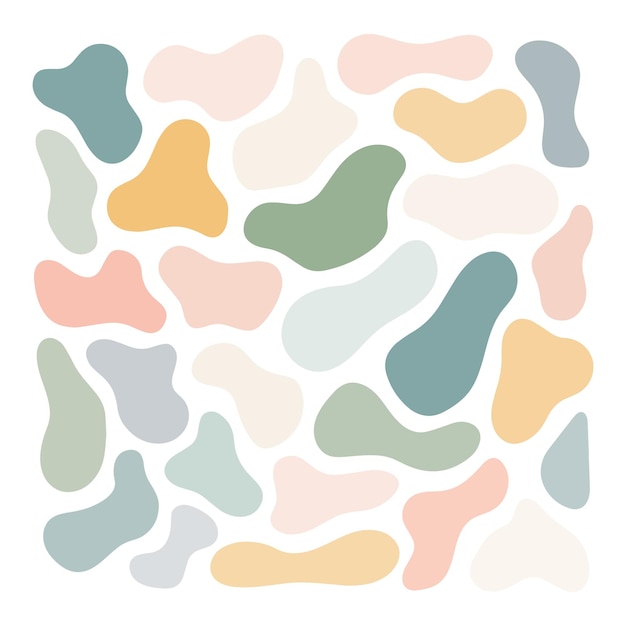 Vector pastel colors various abstract shapes Cute Boho nursery clipart Hand drawn doodle illustration Perfect for textile print baby shower kids bedroom decor birthday party packaging design