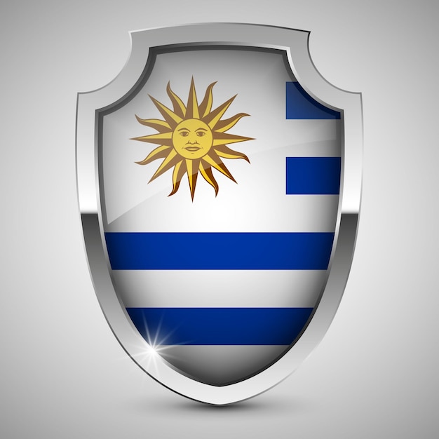 vector patriotic shield with flag of uruguay an element of impact for the use you want to make of it