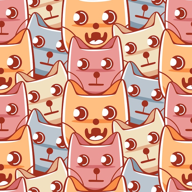 Vector pattern on Halloween theme with cute cats