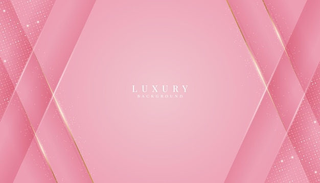 Vector pink luxury background with glitter gold