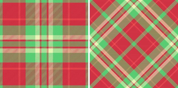 Vector plaid seamless of fabric texture tartan with a check pattern textile background Set in christmas colors October fashion trends