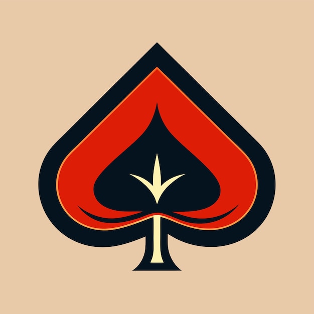 vector playing card icon of the spade