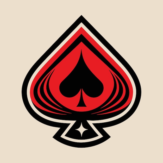 vector playing card icon of the spade