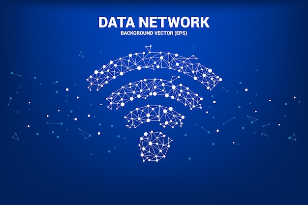 Vector Polygon dot connect mobile data icon signage