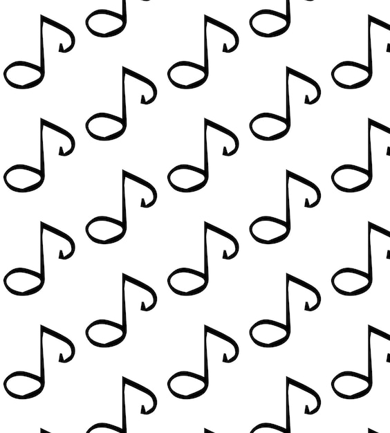 Vector seamless pattern of black hand drawn doodle note