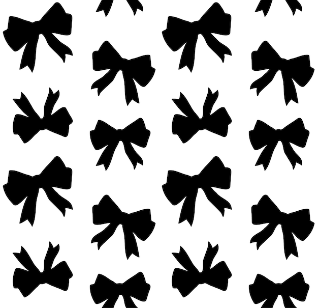 Vector seamless pattern of bow ties silhouette