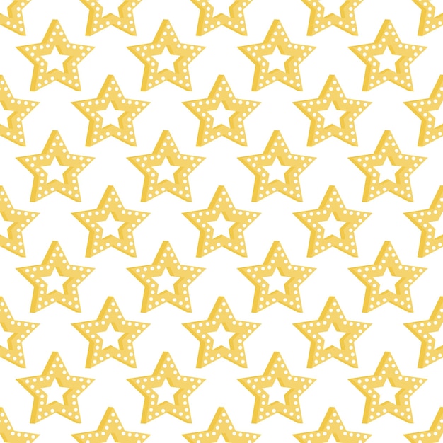 Vector seamless pattern of bright glowing stars festive bright background