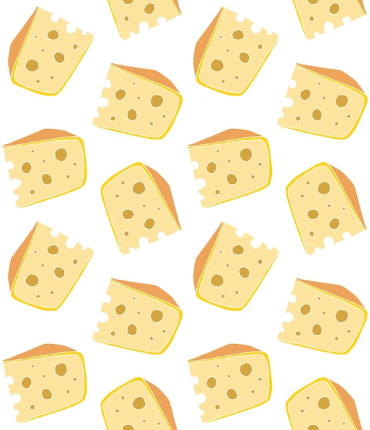 Vector seamless pattern of hand drawn cheese