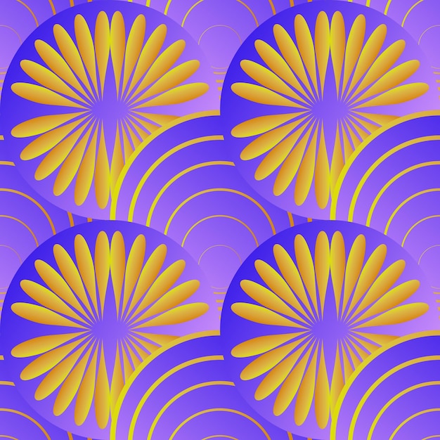 vector seamless textured abstract background in blue color combined with yellow color