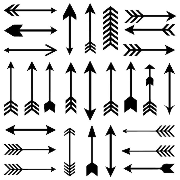 vector set of arrow silhouettes