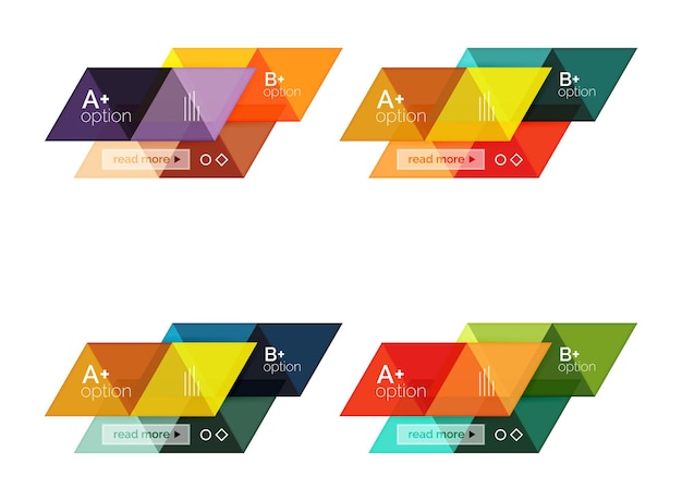 Vector set of colorful geometric infographics