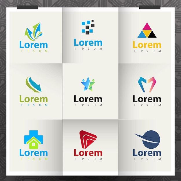vector set of company logo design ideas vector social media print or other use