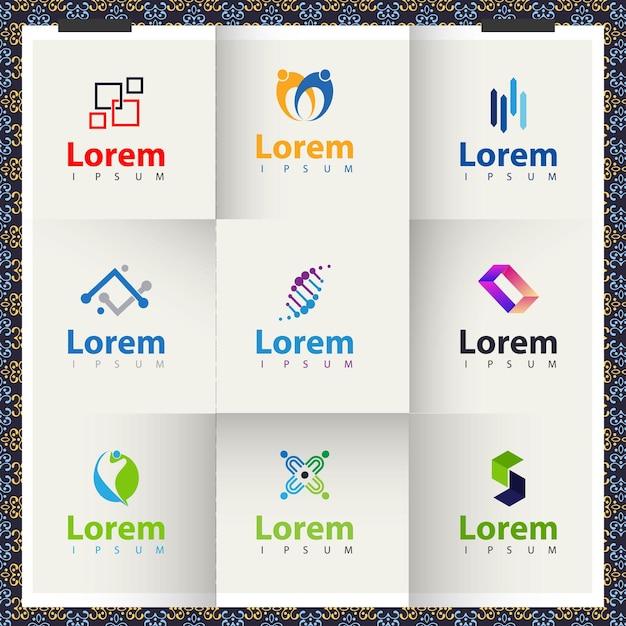 vector set of company logo design ideas vector social media print or other use