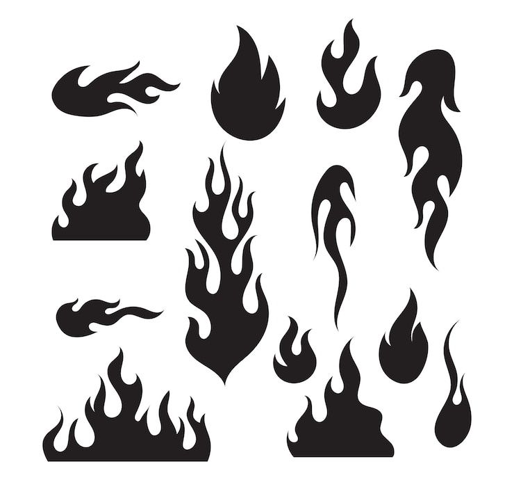 Vektori vector set of flame fire clipart