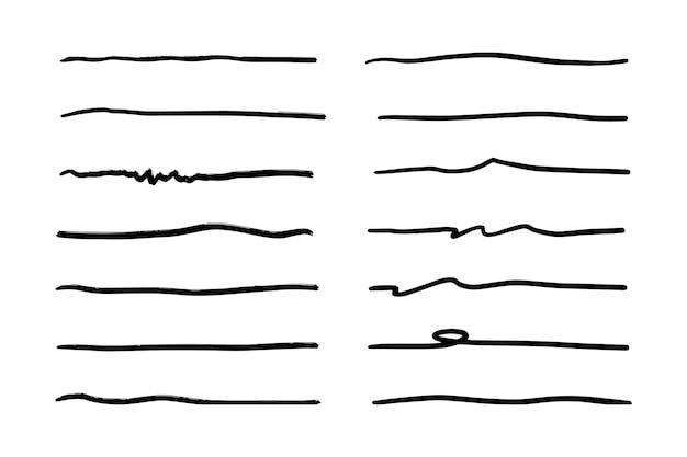 vector set of hand drawn underline