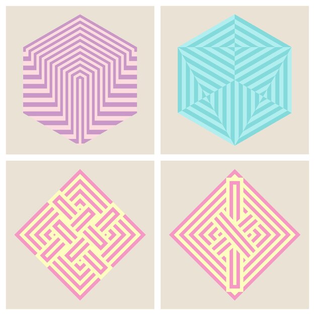 Vector set of optical illusion