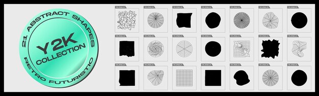 Vector set of Y2K Big collection of abstract graphic geometric objects Abstract bauhaus forms